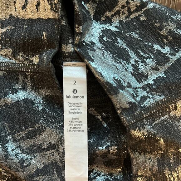 Lululemon Wunder Under Hi Rise Brindle Foil 28" Legging Tight Size 2 Pants - Picture 4 of 7